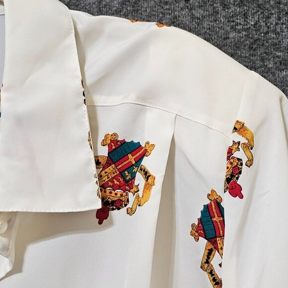 Hunters Run Shirt Womens‎ Size B6 White Gold Printed Long Sleeve Button Down - Picture 5 of 16